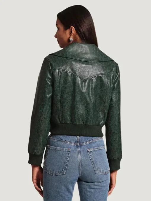 Avec Les Filles Faux-Ever Leather Cropped Aviator Jacket
