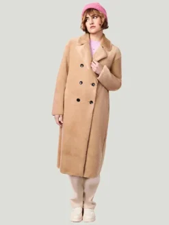 Bernie Long Shearling Peacoat