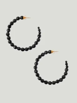 Chan Luu Large Gemstone Hoop Earrings