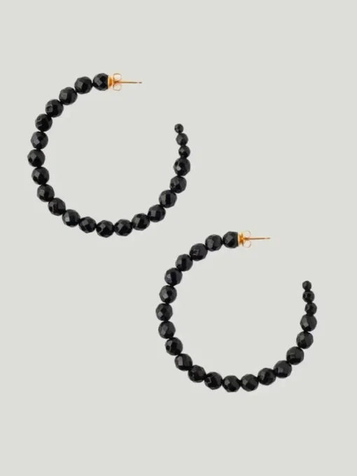 Chan Luu Large Gemstone Hoop Earrings