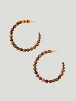 Chan Luu Large Gemstone Hoop Earrings