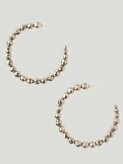 Chan Luu Large Gemstone Hoop Earrings