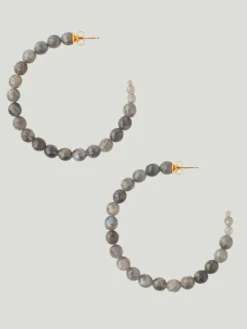 Chan Luu Large Gemstone Hoop Earrings