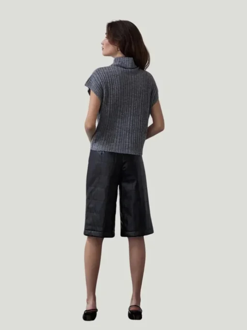 Crescent Amanda Vegan Leather Bermuda Quilted Shorts