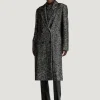 Crescent Double Breasted Herringbone Coat
