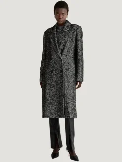 Crescent Double Breasted Herringbone Coat
