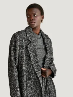 Crescent Double Breasted Herringbone Coat