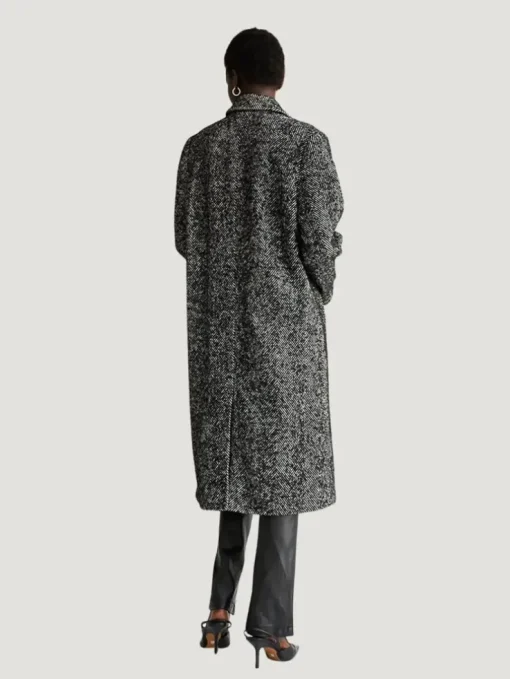 Crescent Double Breasted Herringbone Coat