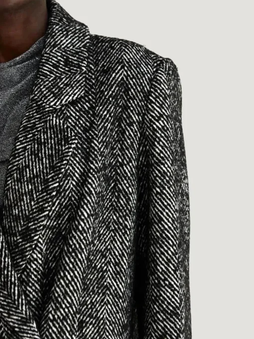 Crescent Double Breasted Herringbone Coat