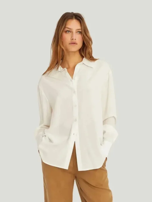 Crescent Sianna Open Back Tencel Shirt