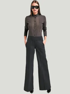 European Culture Plus Size Sheer Panel Shirt