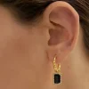 Furano Studio Black Geometric Drop Earrings