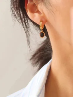 Furano Studio Black Onyx Gemstone Drop Earrings