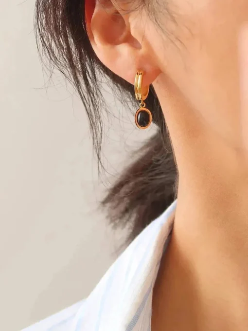 Furano Studio Black Onyx Gemstone Drop Earrings