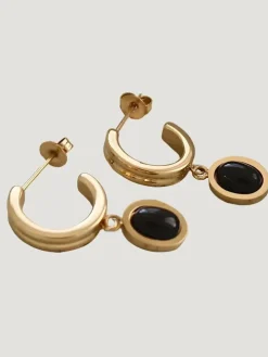 Furano Studio Black Onyx Gemstone Drop Earrings