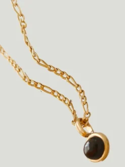 Furano Studio Black Onyx Agate Gemstone Pendant Necklace