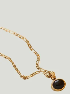 Furano Studio Black Onyx Agate Gemstone Pendant Necklace