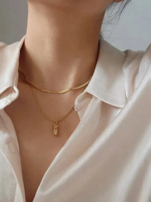 Furano Studio 18K Gold Filled Female Body Pendant Necklace