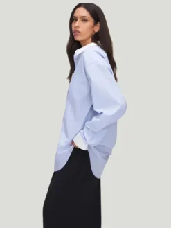 GOOD AMERICAN Poplin Striped Shirt