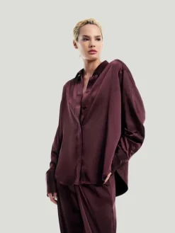 GOOD AMERICAN Satin Washed Shirt
