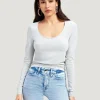 GOOD AMERICAN Scoop Long Sleeve T-shirt