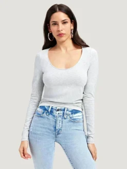 GOOD AMERICAN Scoop Long Sleeve T-shirt