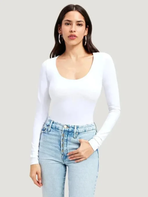 GOOD AMERICAN Scoop Long Sleeve T-shirt