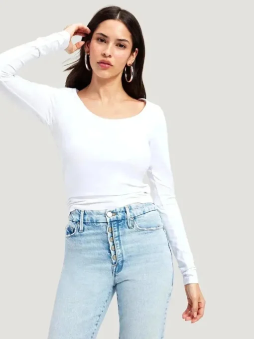GOOD AMERICAN Scoop Long Sleeve T-shirt