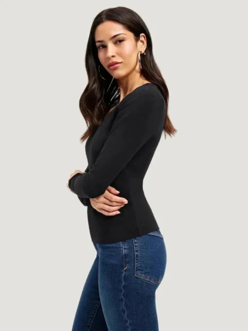 GOOD AMERICAN Scoop Long Sleeve T-shirt