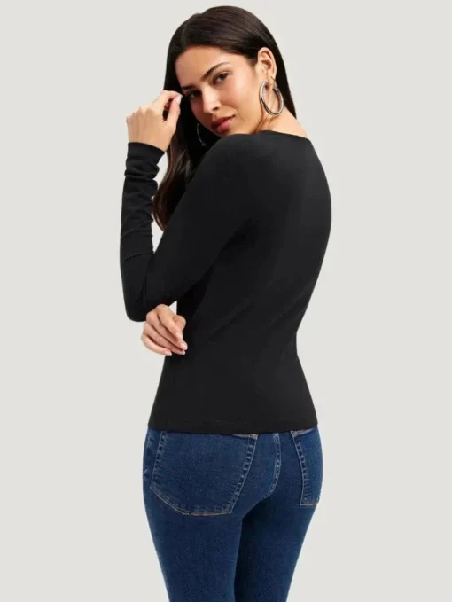 GOOD AMERICAN Scoop Long Sleeve T-shirt