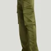 GOOD AMERICAN Washed Satin Cargo Pants