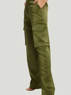 GOOD AMERICAN Washed Satin Cargo Pants