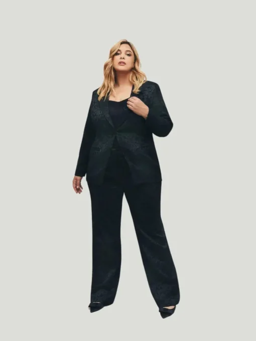 Hilary MacMillan Paisley Jacquard Wide Leg Pant