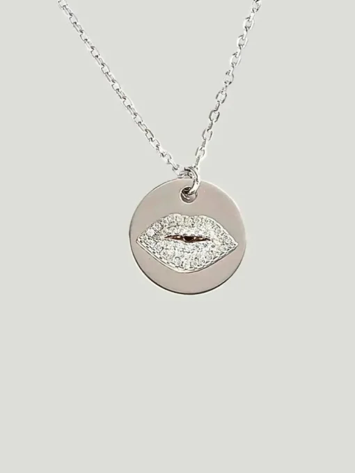 Kosa Jewels Kiss Me Medallion Pendant Necklace