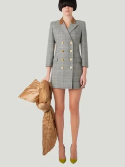 LANDSCAPE Double-Breasted Fine Wool Blazer Dress