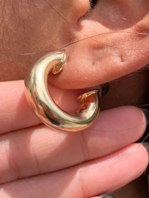 Mali Beads Chunky Gold Hoops