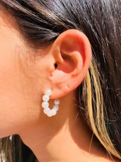 Mali Beads Chunky Pearl Hoops