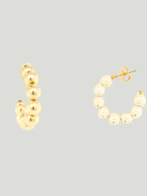 Mali Beads Chunky Pearl Hoops