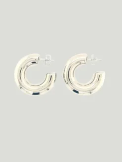Mali Beads Chunky Silver Hoops
