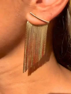 Mali Beads Curtain Mesh Earrings