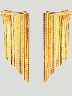 Mali Beads Curtain Mesh Earrings