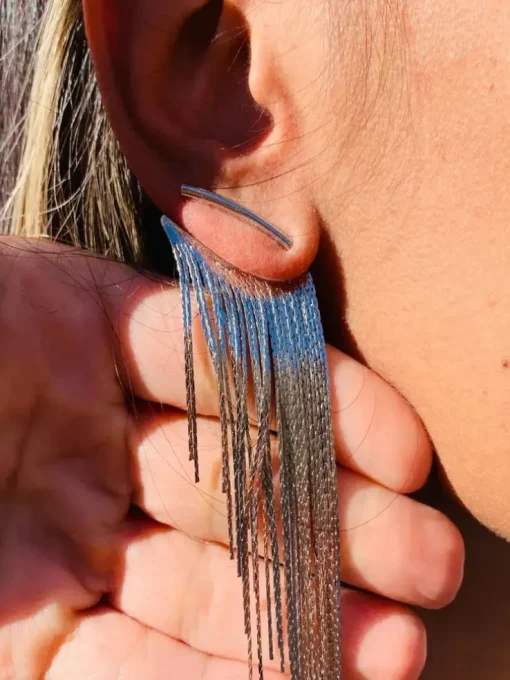 Mali Beads Curtain Mesh Earrings