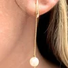 Mali Beads Gold Pearl Earrings