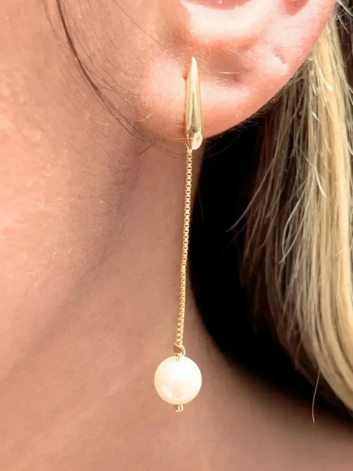 Mali Beads Gold Pearl Earrings