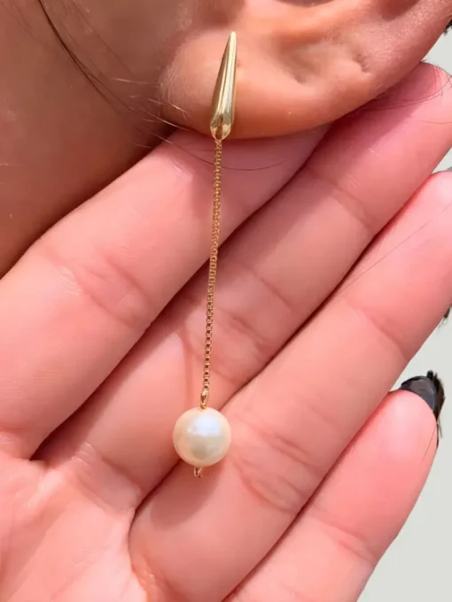 Mali Beads Gold Pearl Earrings
