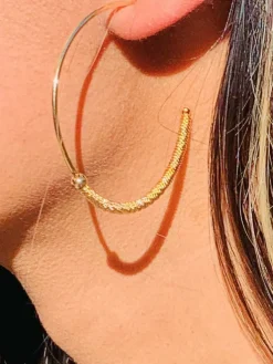 Mali Beads Gold Thin Hoops