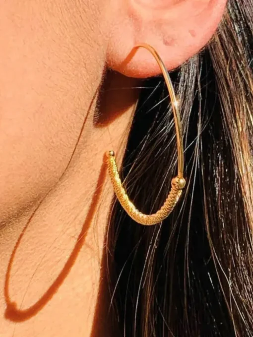 Mali Beads Gold Thin Hoops