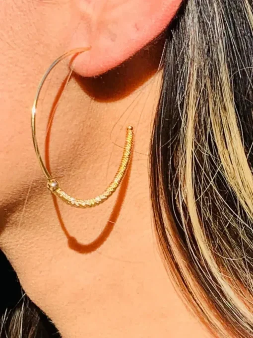 Mali Beads Gold Thin Hoops