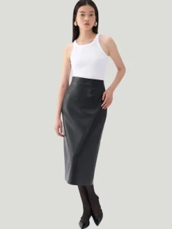 Nocturne High Waist Vegan Leather Skirt