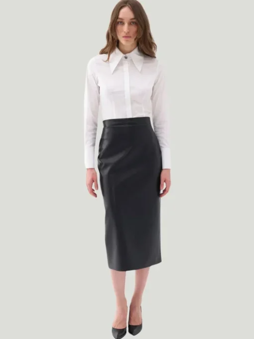 Nocturne High Waist Vegan Leather Skirt